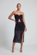 Tie Front Knit Tube Top