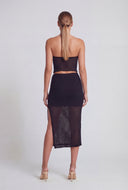 Tie Front Knit Tube Top