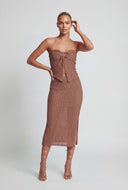 Tie Front Knit Tube Top