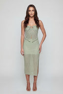Tie Front Knit Tube Top