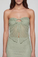 Tie Front Knit Tube Top