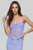 Tie Front Knit Tube Top