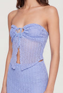 Tie Front Knit Tube Top
