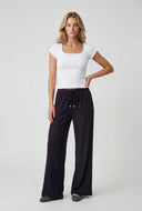Beaded Drawstring Palazzo Pants