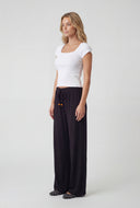 Beaded Drawstring Palazzo Pants