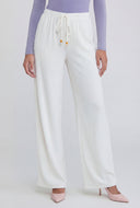 Beaded Drawstring Palazzo Pants