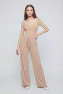 Beaded Drawstring Palazzo Pants