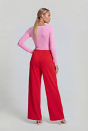 Beaded Drawstring Palazzo Pants