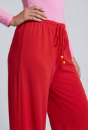 Beaded Drawstring Palazzo Pants