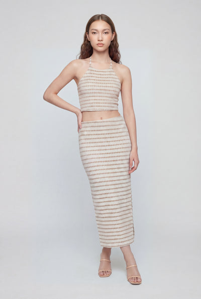 Rebecca Dotted Stripe Maxi Skirt
