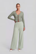 Aylani Textured Tie-Front Crop Top