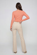 Aylani Textured Tie-Front Crop Top