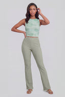 Aylani Textured Pull On Bootcut Pants