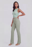 Aylani Textured Pull On Bootcut Pants