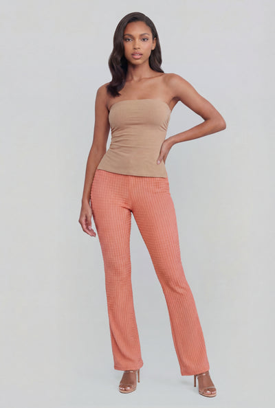 Aylani Textured Pull On Bootcut Pants