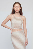 Rebecca Dotted Stripe Halter Top
