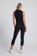 Compression Rib Sleeveless Polo Top