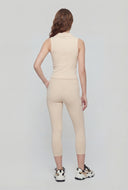 Compression Rib Sleeveless Polo Top