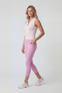 Compression Rib Sleeveless Polo Top