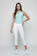 Compression Rib Sleeveless Polo Top