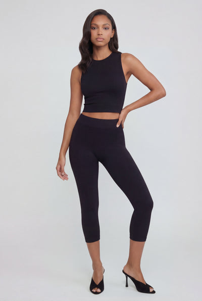 Mariam Seamless Ribbed Crop Top and Leggings Set