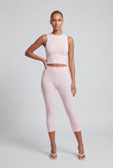 Mariam Seamless Ribbed Crop Top and Leggings Set