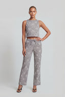 Lydia Floral Stitch Gingham Crop Top