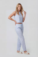 Lydia Floral Stitch Gingham Crop Top
