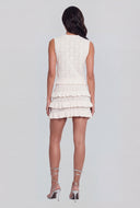 Pointelle Heart Ruffled Sweater Vest