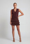 Pointelle Heart Ruffled Sweater Vest