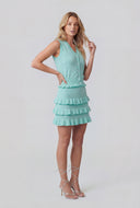 Pointelle Heart Ruffled Sweater Vest