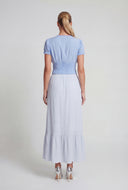 Regina Textured Ruffle Hem Maxi Skirt