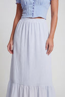 Regina Textured Ruffle Hem Maxi Skirt