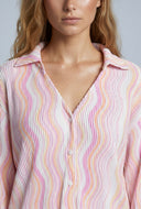 Marjorie Plisse Button Front Shirt