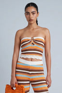Starfish Striped Crop Tube Top