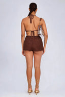 Vada Chevron Crochet Tie Back Crop Top