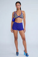 Vada Chevron Crochet Tie Back Crop Top