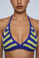 Vada Chevron Crochet Tie Back Crop Top