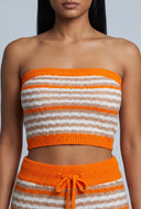 Striped Knit Bandeau Top
