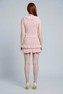 Pointelle Ruffled Sleeveless Top