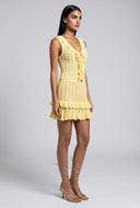 Pointelle Ruffled Sleeveless Top