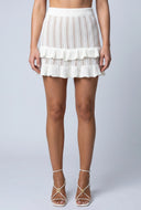 Pointelle Knit Tiered Skirt