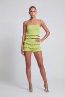 Pointelle Ruffle Hem Tube Top