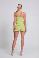 Pointelle Ruffle Hem Tube Top