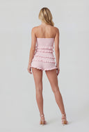 Pointelle Ruffle Hem Tube Top