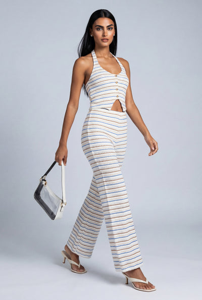 Striped Wide-Leg Pants