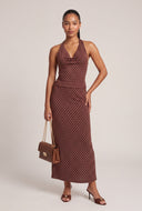 Polka Dot Halter Top and Maxi Skirt Set