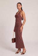 Polka Dot Halter Top and Maxi Skirt Set