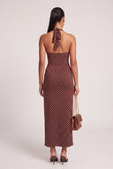 Polka Dot Halter Top and Maxi Skirt Set