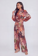 Alexis Tropical Leaf Tie-Front Crop Shirt